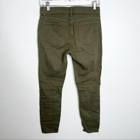 J. Crew Pants Womens 25 Moto Skinny Zip Slit Front Hem Olive Green Military K - Picture 5 of 9